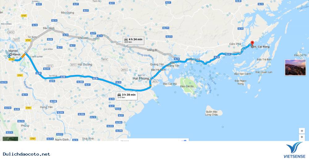 Từ Hà Nội đi Cô Tô bao xa ? Bao nhiêu km ?